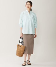 自由区 L 【洗える】リブストレッチタイト スカート