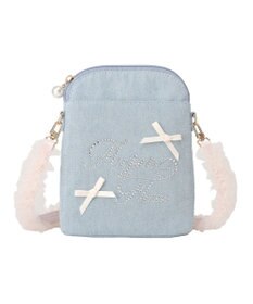 Maison de FLEUR ラインストーンデニムチュールショルダーバッグ