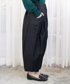 muuc リネンウールの裾タックワイドパンツ