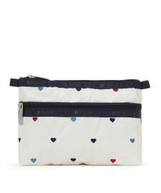 LeSportsac COSMETIC CLUTCH/トリコロールハートエンブロイダリー