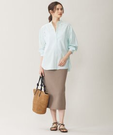 自由区 L 【洗える】リブストレッチタイト スカート