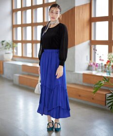 Tiaclasse 【洗える】ベロアチュールカットソートップス