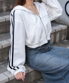 WEGO 【あったか】裏起毛Wジップショートパーカー