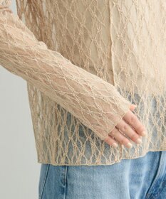 Green Parks パネルラインレースカットプルオーバー