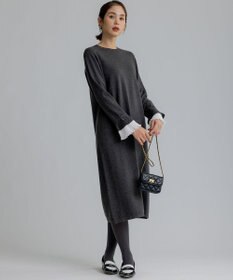 組曲 S 袖フリルニット ワンピース