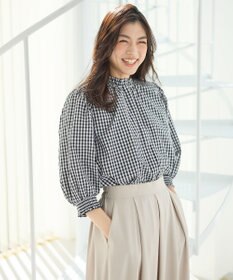 ANY L 【接触冷感/UVカット/抗菌防臭/速乾】エニイファンクション シャーリングブラウス