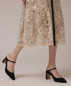 GRACE CONTINENTAL チュールフラワー刺繍ワンピース