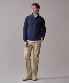 J.PRESS MEN ギマコットン ケーブルハーフジップ ニット