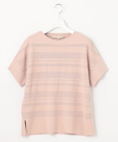 自由区 L 【洗える】クレープストレッチボーダー ニット