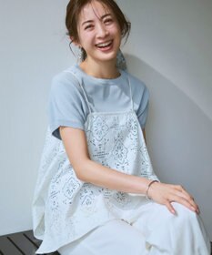 23区 S 【新色追加/見上愛さん着用】レーヨンポリエステルストレッチ プルオーバー ニット スカイブルー系