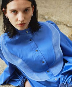 #Newans 【洗濯機可能】ウェイビービブデザインブラウス