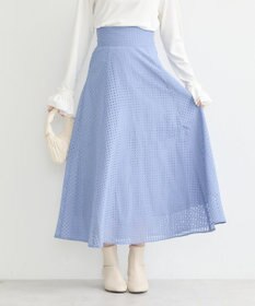 earth music&ecology シアーチェックスカート