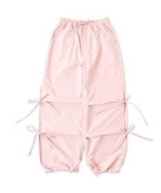 WEGO 【ウエストゴム】サイドリボンパラシュートパンツ