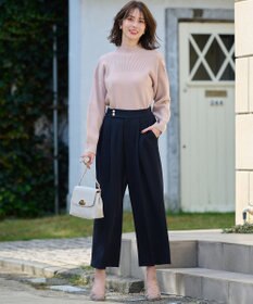 ANY SIS 【洗える】リブコンビボタン ニット