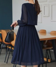 Tiaclasse L 【洗える】シフォンドレープワンピース