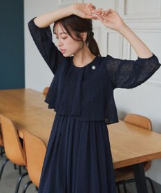 Tiaclasse L 【洗える】シフォンドレープワンピース