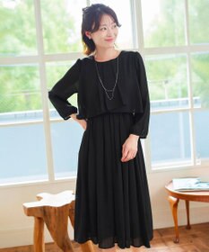 Tiaclasse L 【洗える】シフォンドレープワンピース