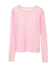 earth music&ecology シアーリブロゴ刺繍プルオーバー