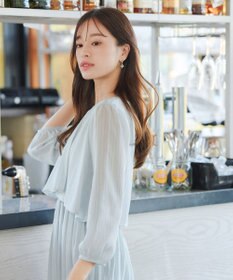 Tiaclasse L 【洗える】シフォンドレープワンピース