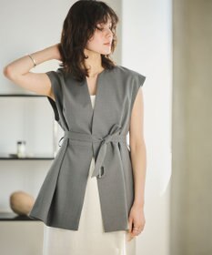 #Newans 【洗濯機可能/ストレッチ】ペプラムジレ