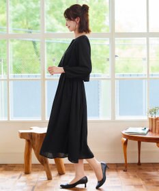 Tiaclasse L 【洗える】シフォンドレープワンピース