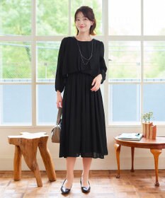 Tiaclasse L 【洗える】シフォンドレープワンピース