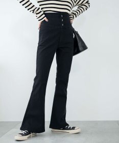 WEGO ハイウエストストレッチフレアデニムパンツ