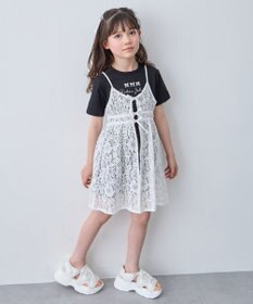 ANY KIDS 【2点セット】Tシャツ×レース キャミソールチュニック