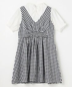 組曲 KIDS 【110-140㎝】ギンガムドッキング ワンピース