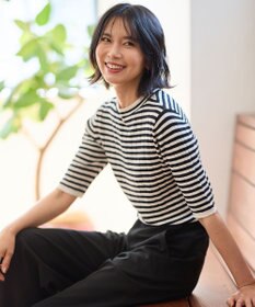 ANY リブボーダーニット