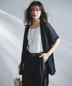 UNFILO シアーフォルムニット ジャケットジレ ブラック