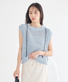 earth music&ecology 配色ラインＭＩＸニットベスト