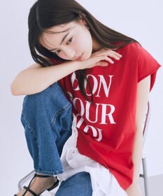 earth music&ecology 【綿100％】フレンチスリーブプリントＴシャツ