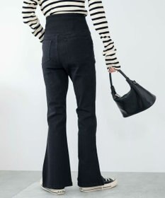 WEGO ハイウエストストレッチフレアデニムパンツ