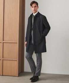 GOTAIRIKU ダウンライナー装着可【半裏仕様でより軽量】メランジシャンブレー ステンカラースプリングコート