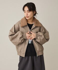 CRAFT STANDARD BOUTIQUE フェイクレザー衿ボアブルゾン