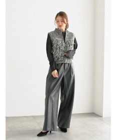 Te chichi ループ編みコンパクトジップベスト