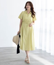 ANY SIS L 【接触冷感・UVカット・速乾】スムージーポリエステル シャツワンピース