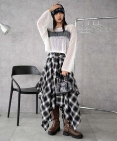 WEGO スプレーロゴジャガードメッシュニット