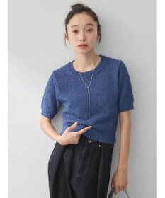 earth music&ecology ツイストブークレ半袖プルオーバー