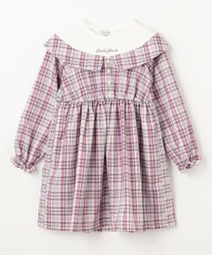 ANY KIDS チェックドッキングワンピース