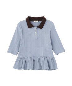 earth music&ecology ダブル衿ペプラムプルオーバー