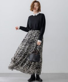 23区 【洗える】エンブロイダリー フラワーレースコンビ ニット