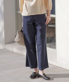 J.PRESS LADIES 【洗える】5ozバージラコンパクト デニム セミワイドパンツ