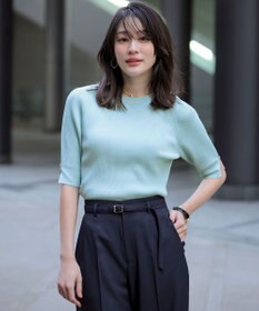 ANY SIS コクーンスリーブ ニット アイスブルー