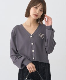 earth music&ecology ロゴ刺繍カーディガン