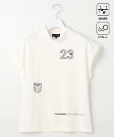 23区GOLF 【WOMEN】新色追加！【吸水速乾/UVカット】フレンチスリーブロゴモックネック