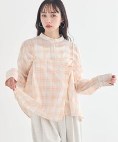 earth music&ecology 【予約】【綿100％】SET2点エプロンライクビスチェ＋シャツ