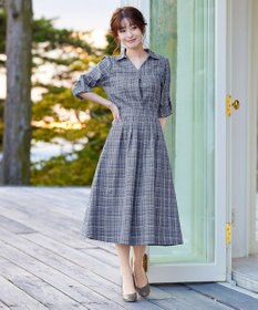 Tiaclasse L 【洗える】小顔効果も期待できるスキッパーシャツワンピース