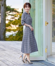 Tiaclasse L 【洗える】小顔効果も期待できるスキッパーシャツワンピース